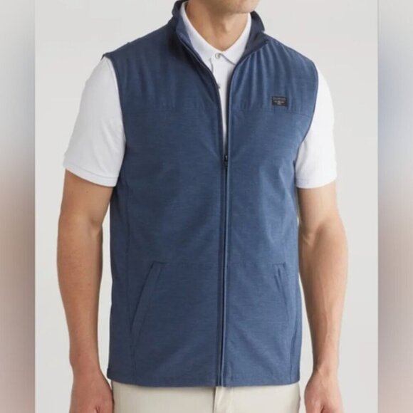 Travis Mathew Blue Sleeveless Zip Up Vest - 47053